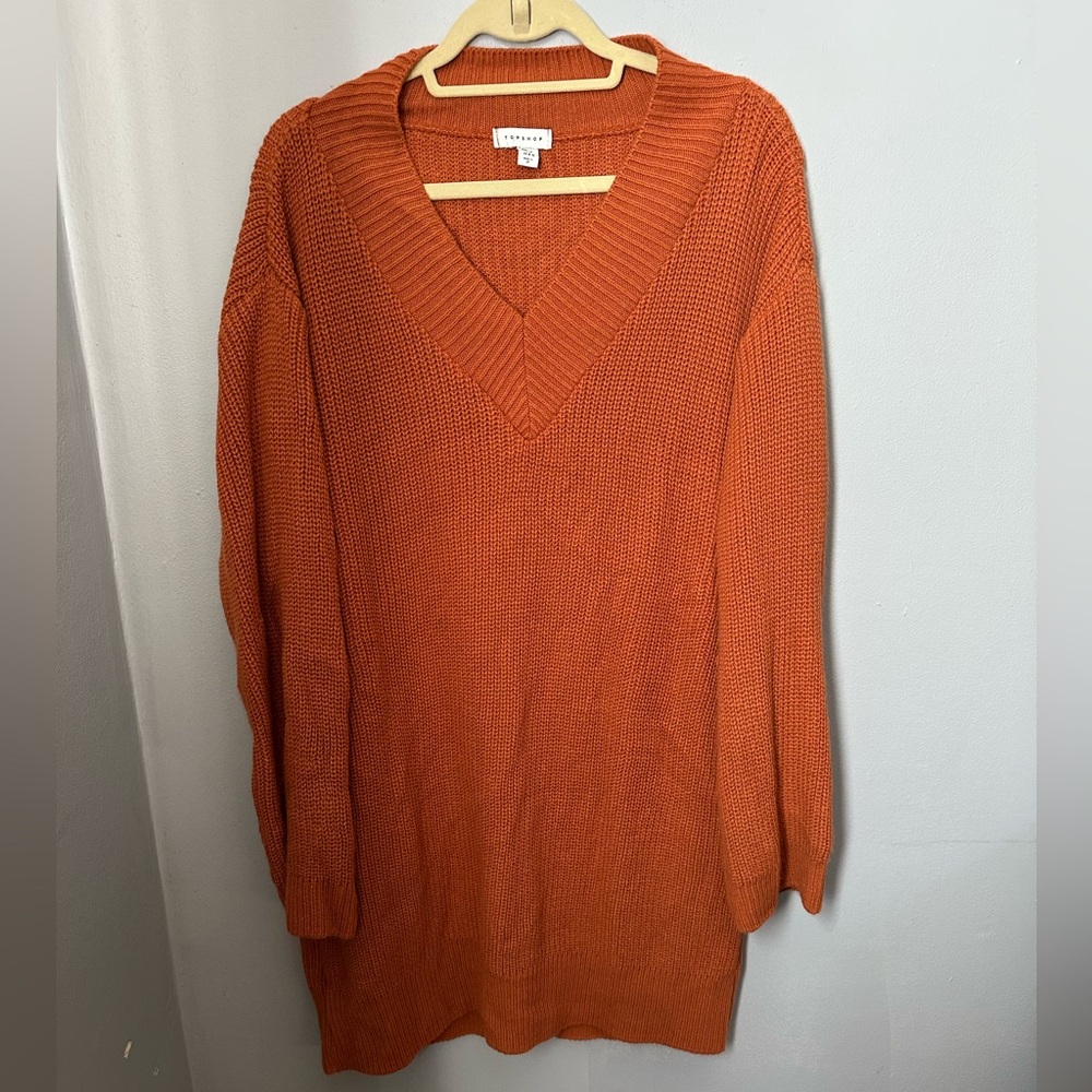 Very cozy orange topshop sweater dress